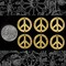 Raw Brass Hammered Peace Sign Connectors - Set of Six - B-2C80